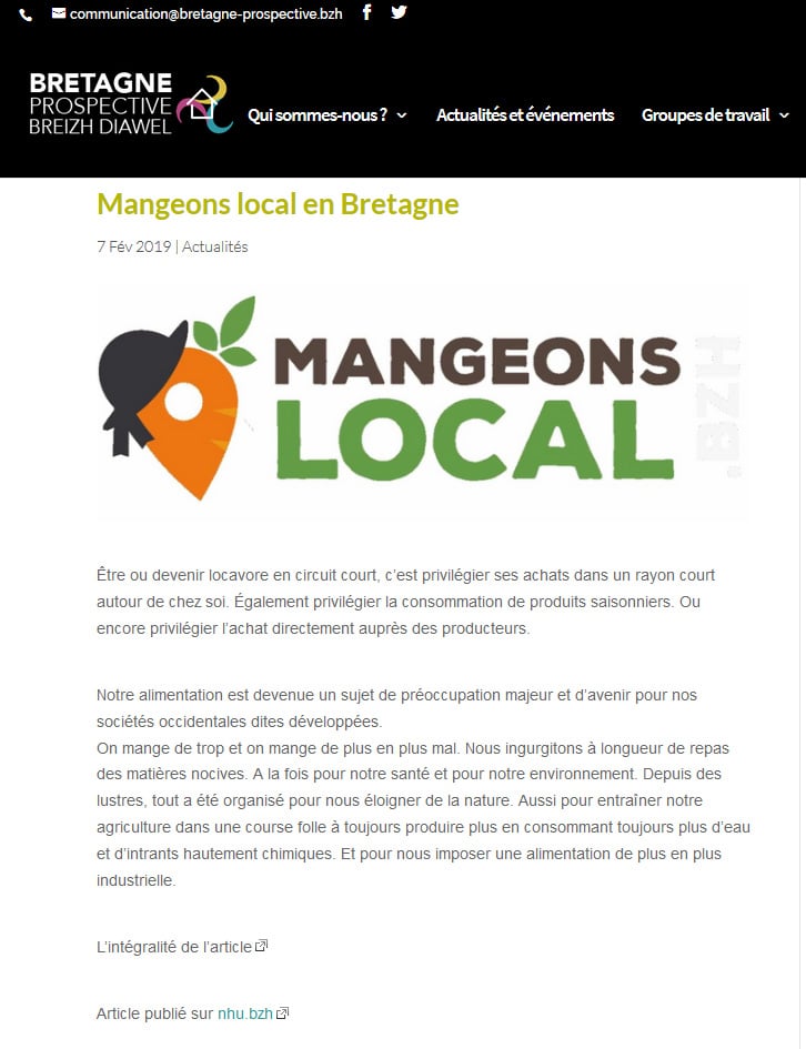 On parle de nous... sur Bretagne Prospective !
