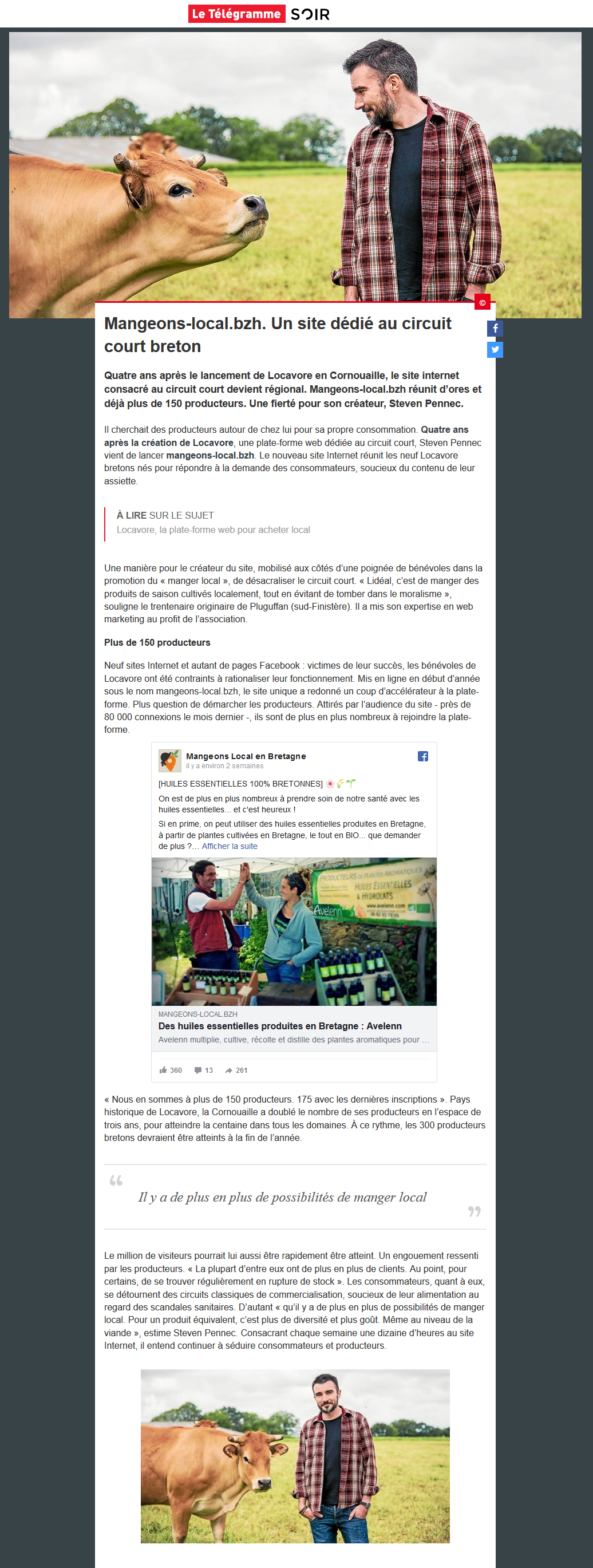Le Télégramme nous accorde une belle page ! Cooooool.