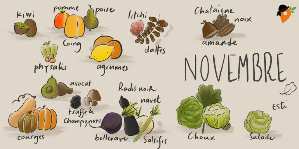 Légumes et fruits de saison - Novembre [CALENDRIER + LISTE]