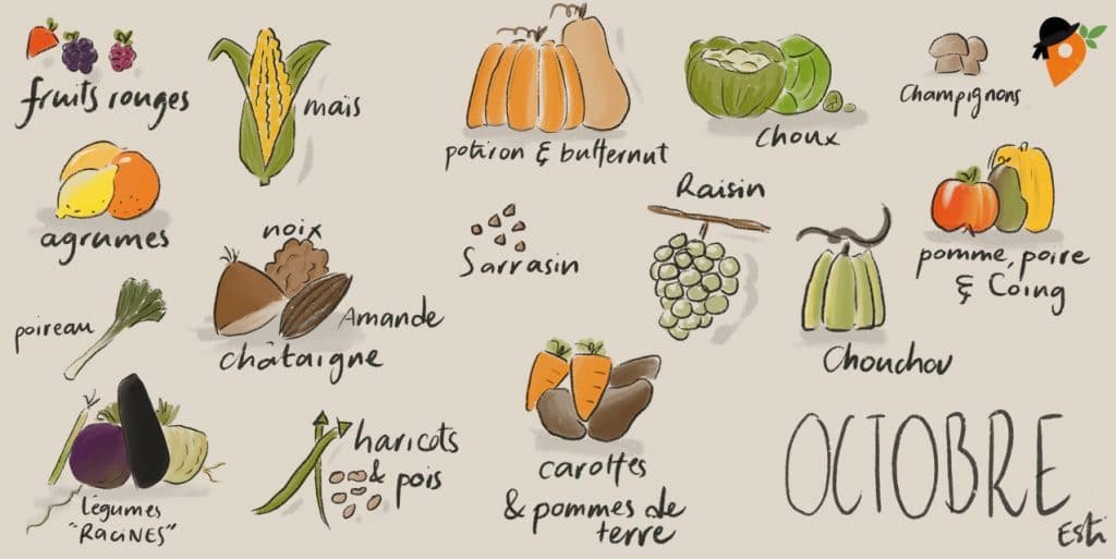 Légumes et fruits de saison - Octobre [CALENDRIER + LISTE]