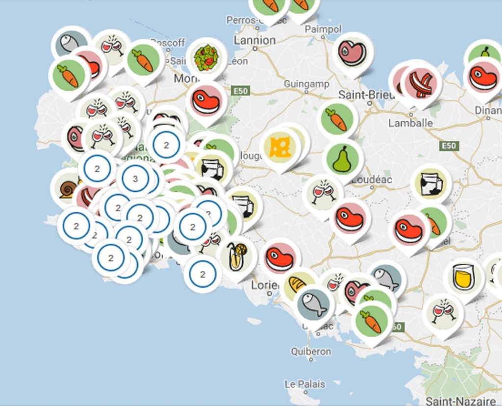 carte interactive de producteurs locaux