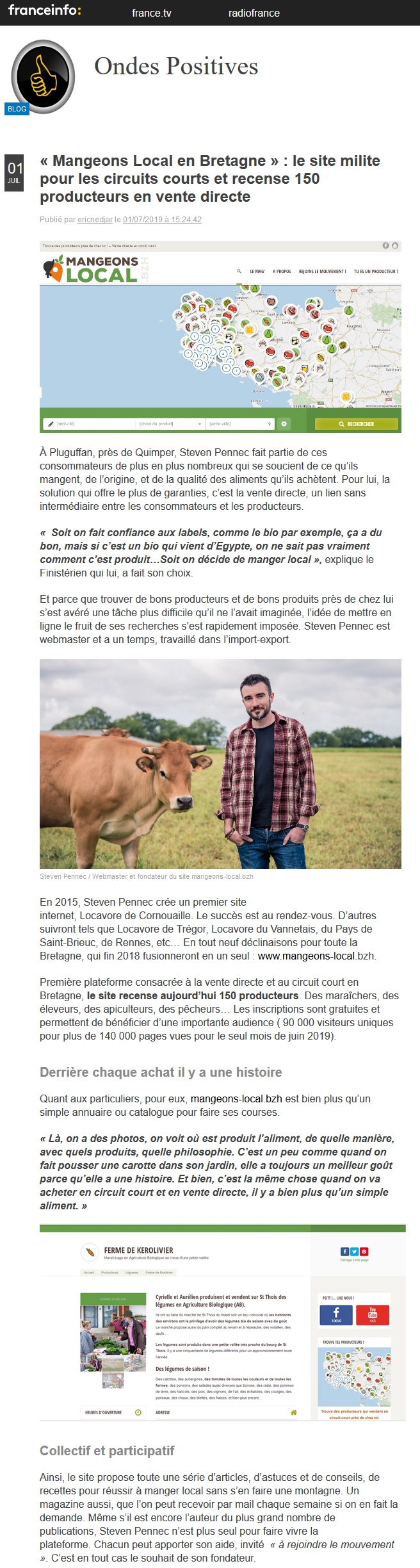 France Info parle de Mangeons Local .BZH !