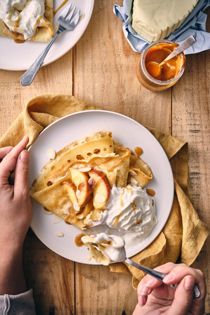 Recette de crêpes de froment et pommes caramélisées 💚 Recette de crêpes de froment et pommes caramélisées 💚